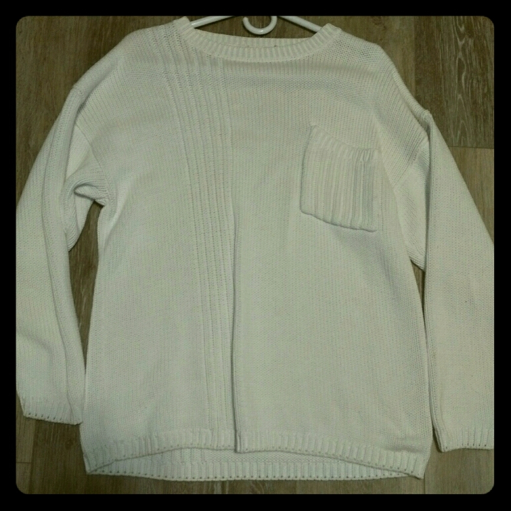 Oversized White Knitted Sweater